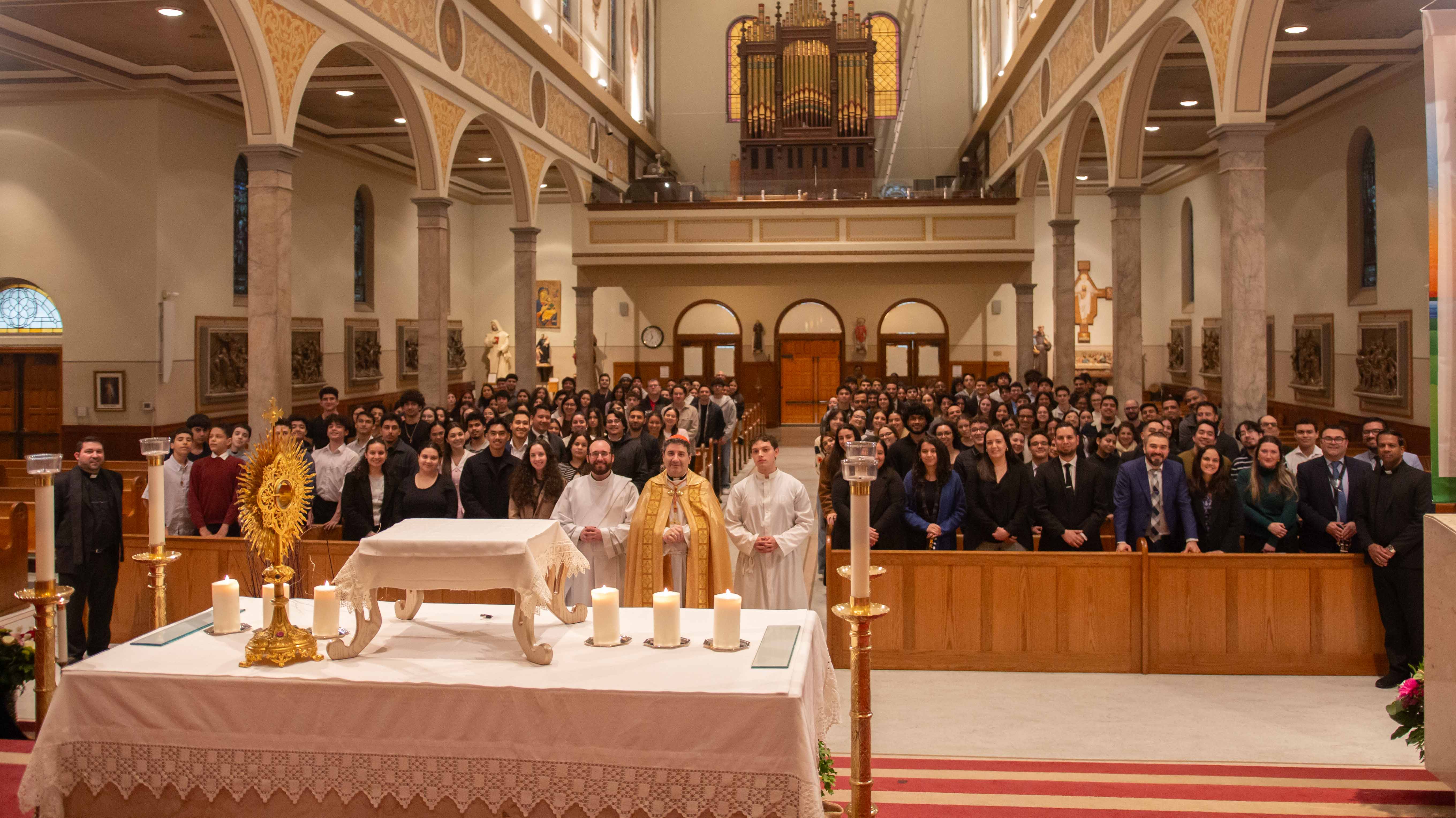 Cardinal Leo presides over the Vespers & Adoration with the youth of the Neocatechumenal Way