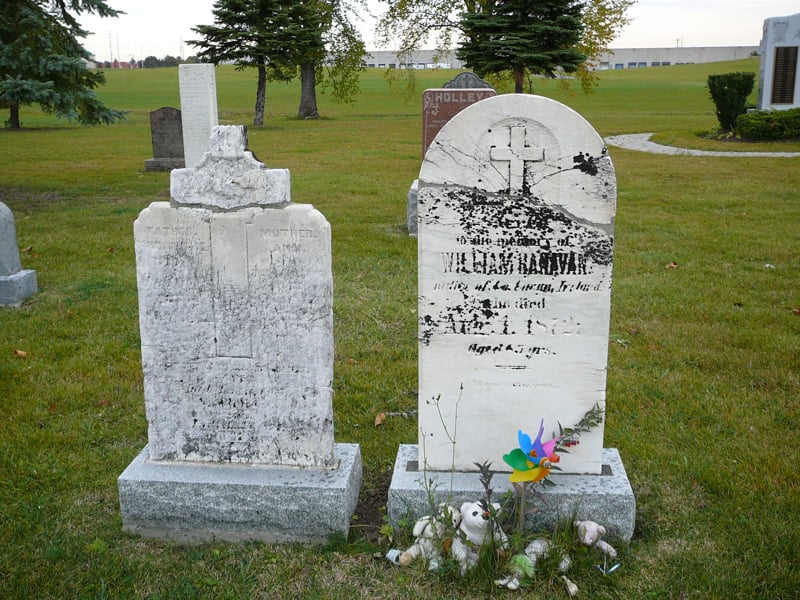 Grave stone closeup Closeup of restored light stone grave markers